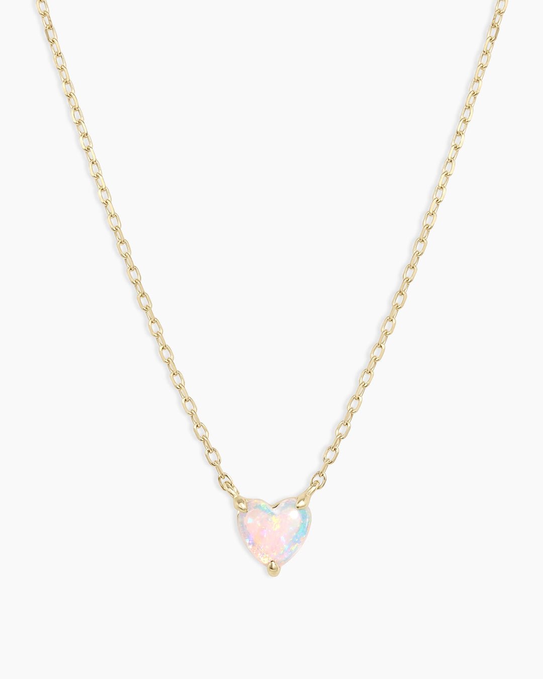 Opal Heart Necklace || option::14k Solid Gold