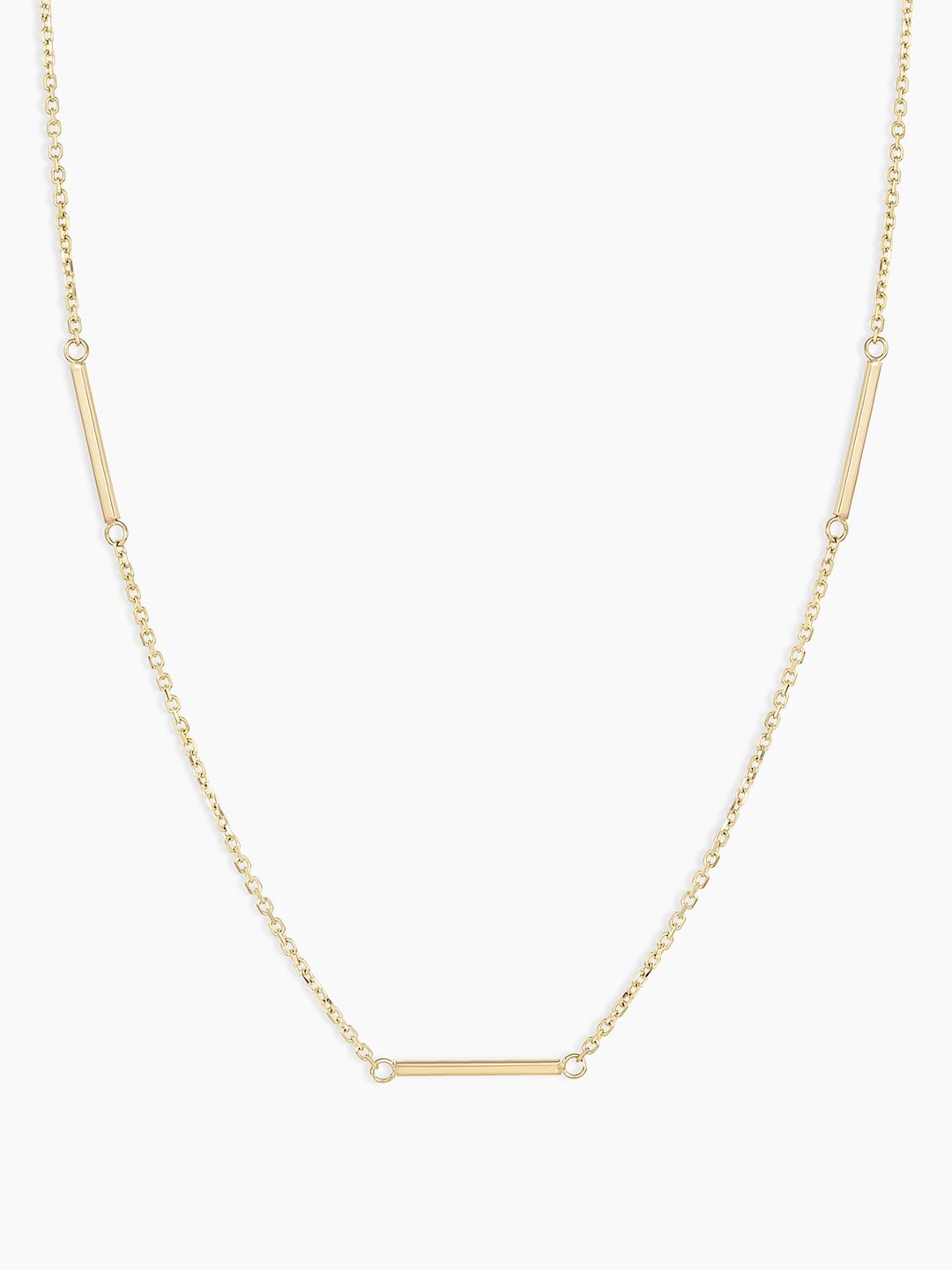 Rose Bar Necklace  || option::14k Solid Gold