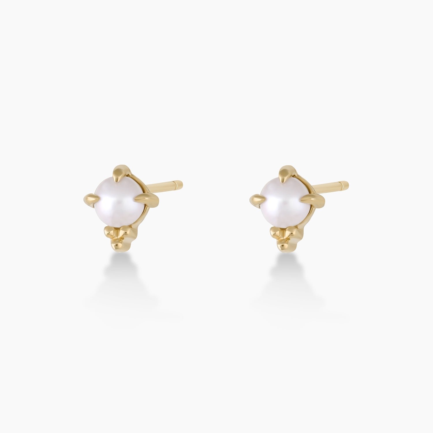 14k Gold | gorjana jewelry | Pearl Trinity Studs | Pearl Earrings | June birthstone