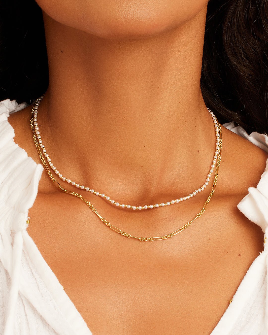 Poppy Pearl Layering set || option::Gold Plated