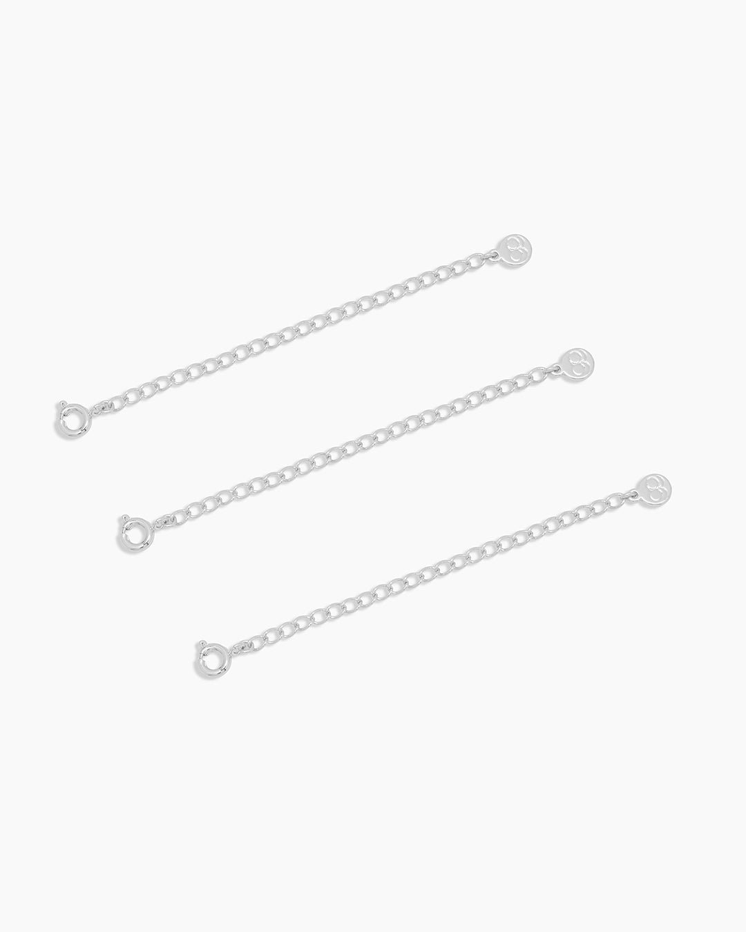 3" Necklace Extender set of 3 || option::Silver Plated